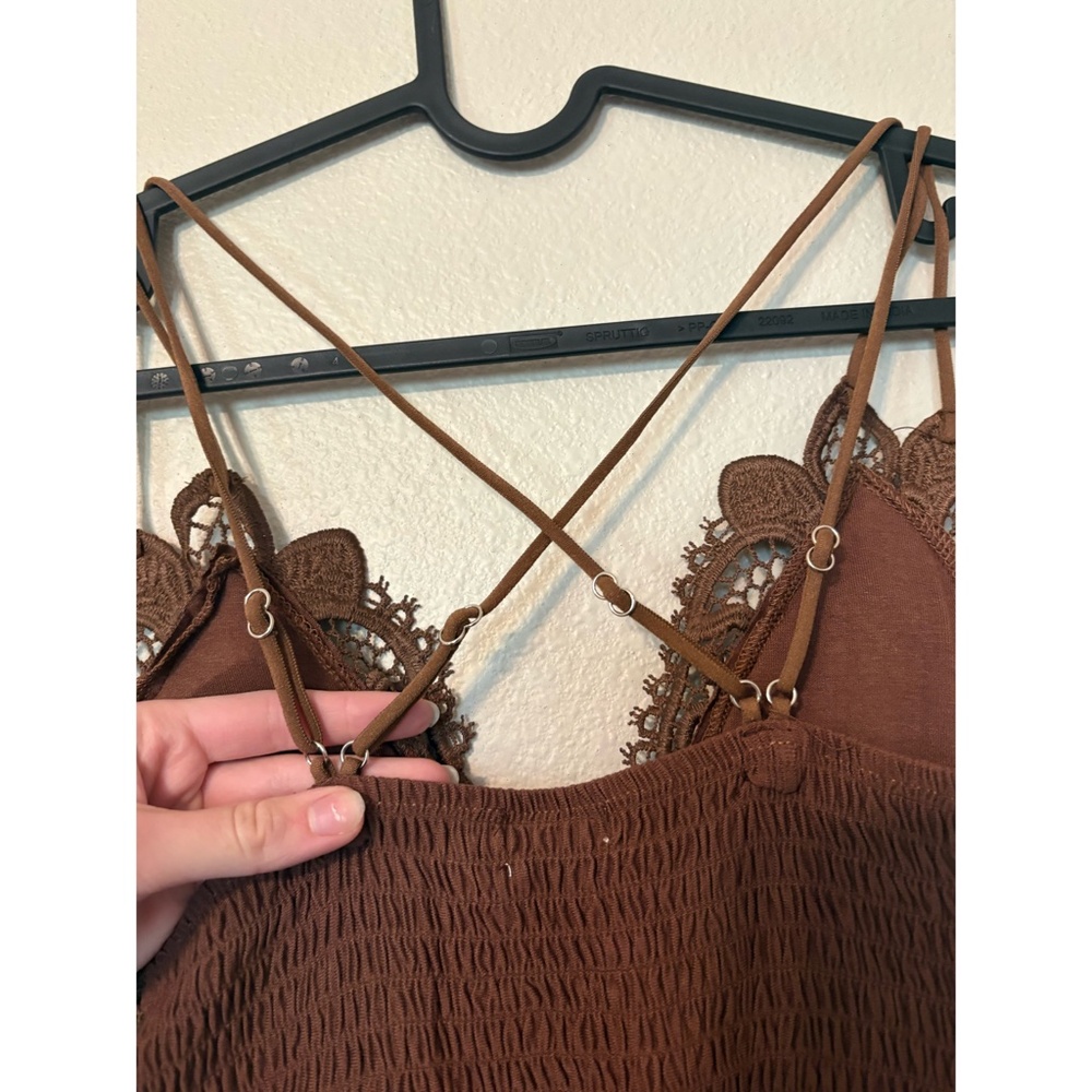 Rue 21 | Brown/Burnt Sienna Fully Lined Lace Applique Bodysuit - Picture 2 of 9